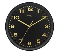 Technoline WT8500 Analogue Radio Controlled Wall Clock Gold/Black, 30 cm Ø