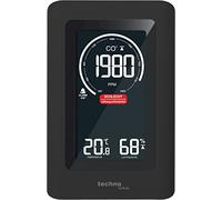 Technoline Co2 Meter WL1030, CO2 Display, with Graphic, Coloured Ventilation Recommendations (Green, Yellow, Red), NDIR Sensor, Black