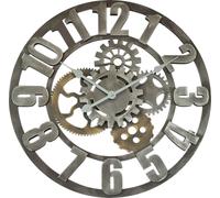 Technoline Large Wall Clock, Engineered Wood, Metallic Colour, 60 cm