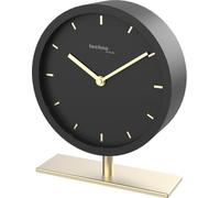Technoline Model Gamma Elegant Table Clock, Gold, Black, Quartz Clock, Loud, Silent Movment