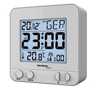 Technoline Radio Controlled Alarm Clock with Touch Sensor, Plastic, 8 x 2.5 x 3 cm WT 235, Plastic, silber, 8 x 2.5 x 8 cm