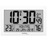 Technoline Radio Wall Clock, White, 225 x 24 x 143mm
