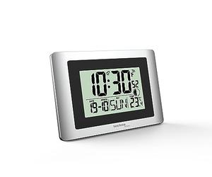 Technoline WS8028 Digital Radio Controlled Wall Clock Small 22 x 15 cm Temperature Display Moon Phase