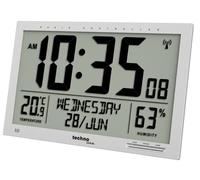 Technoline WS8113 Modern Digital Wall Clock Radio with Indoor and Outdoor Temperature Display