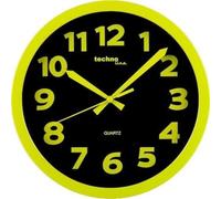 Technoline Modern, Eye-catching Shrill Wall Clock with Plastic Frame, Diameter 25.5 cm, Light Green, 25,5 x 4 x 25,5 cm