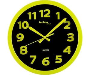 Technoline WT 7420 Green Modern Eye-catching Shrill Wall Clock with Plastic Frame, Diameter 25.5 cm, Light, Plastic, 25.5 x 4 x 25.5 cm