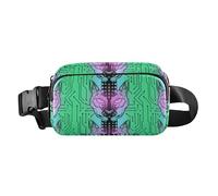 Technological Animal Cat Future Neon Cute Fanny Waist Pack for Women Men Waterproof Belt Bag Travel Wallet with Adjustable Strap for Workout Running Hiking