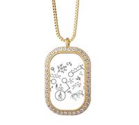 Technological Sense Organic Chestry Molecular Necklace Pendant Diamond Crystal Golden Jewelry