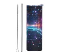 Technology Fluorescence 20-Ounce Coffee Travel Mug with a Straight Straw Compatible with car Cup Holders Perfect for Travel