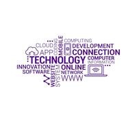 Technology Letters Vinyl Wall Decal Company Internet Innovation Words Cloud Office Wall Stickers Modern Home Decoration Extra Large - 74x144cm