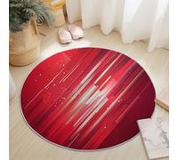 Technology Lines Light Spots 150 Cm Soft, Machine Washable, Non-Slip & Non-Shedding Carpet, Red Decorative Accent Rug For Bedroom, Living Room, Nursery, Or Entryway