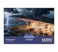 Technology Spacecraft 1000 Pieces Jigsaws Challenging Game Toy Science Fiction Spaceship Home Decoration Fit Families Adults Gifts 52x38cm/1000pcs
