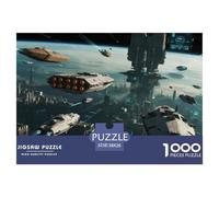 Technology Spacecraft 1000 Pieces Jigsaws Puzzle Games Challenge Toy Science Fiction Spaceship Home Decoration Fit Families Adults Gifts 38x26cm/1000pcs