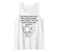 Technology Will Replace Paper! Just Try to Old Person Tank Top