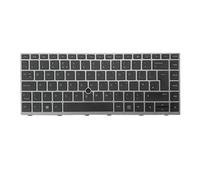 TECHNOLOGYVS Replacement For L09813-031 LAPTOP HP ELITEBOOK 840 G6 UK English Layout Grey With Black Keys Keyboard Trackpoint And Pointer Backlit QWERTY