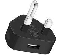 TECHNOPLAY UK 3-Pin Plug Mains Charger Adapter - 1AMP 1000mAh Fast Speed Travel USB Wall Charger Compatible with iPhones, iPad, iPod, Samsung Galaxy Tab, Huawei, Tablets, and Other USB Devices