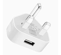 TECHNOPLAY UK 3-Pin Plug Mains Charger Adapter - 1AMP 1000mAh Fast Speed Travel USB Wall Charger Compatible with iPhone, iPad, iPod, Samsung Galaxy Tab, Huawei Tablets, and Other USB Devices