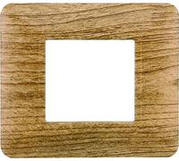 TECHNOPOLYMER Plate Compatible with BTICINO MATIX Series 2-3-4-6 Assorted Colors MODULES (2 MODULES, Dark Wood)