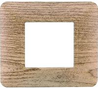 TECHNOPOLYMER PLATE COMPATIBLE with BTICINO MATIX SERIES 2-3-4-6 ASSORTED COLORS MODULES (2 MODULES, LIGHT WOOD)