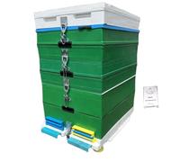 Technoset bee Thermally insulated Langstroth Hive with 2 Shallow Supers + Dual Feeder - Green