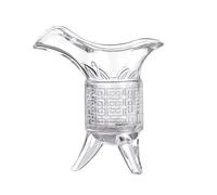 Technozonic Unique Clear Decanter Glass Cup Dispenser, Chinese Ancient Drinking Vessel Wine Tripod Cup Archaize 3 Legs for Dining Room Hotel (100ml)