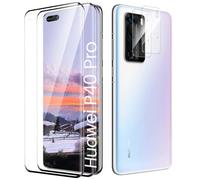 TECHO Screen Protector for Huawei P40 Pro, Case Friendly, Edge to Edge, Bubble-Free, Ultra HD Screen Protector, Pack of 2 Screen Protectors and 2 Camera Protection