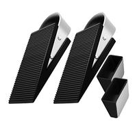 Techoln Door Stoppers for Bottom of Door, Metal and Rubber Door Stop, Doorstops for Inside Door, Door Wedge Holder Blocker for All Floor Surfaces, Easy Storage Wall Security (2, Black)