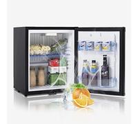 Techomey 12V Fridge, 2 Way Camping Fridge 30L 12V 240V with Lock, Silent Campervan Refrigerator for Caravan, Motorhome, Boat, Truck, Van, Bedroom, Black