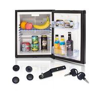 Techomey 12V Fridge 30L, Silent Campervan Fridge with Lock and Reversible Door, 0-10℃, Bedroom/Garage/Campervan/Kitchen, Black