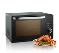 Techomey 34L Combination Microwave Oven and Grill, 1000W with 2400W Grill and Convection Functions, Combination Microwave with Air Fry Feature, Stainless Steel, Turntable