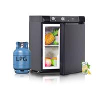 Techomey 40L Gas Fridge, 3 Way Fridge for Camping, Silent LPG Caravan Refrigerator for Campervan, Motorhome, RV, Truck, 0-10℃