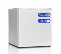 Techomey 48L Small Table Top Mini Fridge, Counter Fridge with Reversible Door, Top High Temperature Resistance, Low Noise for Bedroom, Office, White