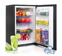 Techomey 50L 12V Fridge for Campervan, 12 Volt Fridge with Reversible Door, Lock & Key, Ideal for Camping, Van, Caravan, 0-10℃, Black