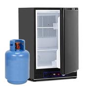 Techomey Gas Camping Fridge, 3 Way Fridge Camping, Lpg Gas Fridge for Campervan, Silent 3 Way Fridge for Caravan, Motorhome, Truck, 60L