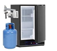 Techomey Gas Fridge 60L, 3 Way Fridge Camping with Gas Flue Kit, Lpg/12V/240V for Caravan, Motorhome, Truck