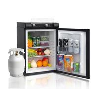 Techomey Gas Fridge Camping, 60L, LPG/AC/DC, Silent 3 Way Fridge for Motorhome, Caravan, RV, Camping, Campervan, 0-10℃