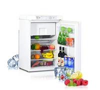 Techomey Gas Fridge Freezer 100L, 3 Way Fridge Freezer, lpg Gas Camping Refrigerator for Caravan, Motorhome, RV, Garage, Campervan, Top Lid, White