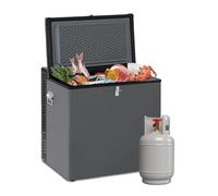 Techomey Gas Fridge Freezer 70L, 3 Way Freezer 12V/240V/LPG, Silent