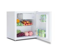 Techomey Table Top Fridge, Samll Counter Fridge with Reversible Door, Top High Temperature Resistance, Low Noise for Bedroom, Office, White, Mini Refrigerator, 48L