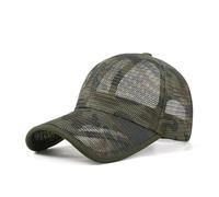 TecHong Quick-Dry Full Mesh Baseball Cap - Unisex Adjustable Sun Hat Summer Breathable Dad Cap for Outdoor Sports Camo