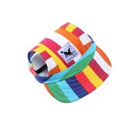 TecHong Small Dog Baseball Cap - Pet Sun Protection Hat with Ear Holes & Adjustable Strap, Lightweight Oxford Canvas Visor Outdoor Summer Pet Outfit for Puppy & Cat