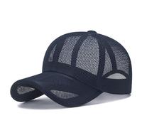 TecHong Unisex Full Mesh Baseball Cap - Quick-Dry Adjustable Sun Hat Summer Breathable Dad Cap for Outdoor Sports Navy Blue