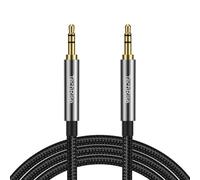 TechRise Aux Cable 3.5mm to 3.5mm Audio Cable 2m,Headphone Cable, Nylon Braided Stereo Jack for Headphones, iPod, iPhone, iPad, Car, Soundbar, TV, PC, Speaker - Superior Sound TRS Cord (Black, 2M)