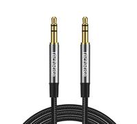 TechRise Aux Cable 3.5mm to 3.5mm Audio cable 3.5m,Headphone Cable, Nylon Braided Stereo Jack for Headphones, iPod, iPhone, iPad, Car, Soundbar, TV, PC, Speaker - Superior Sound TRS Cord (Black, 3.5M)