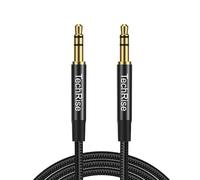 TechRise Aux Cable 3.5mm to 3.5mm Audio Cable, Headphones Cable,Jack Audio Extension Cable 1 m Nylon Braided Stereo Jack for Headphones, iPod, iPhone, iPad, Car, Soundbar,TV, PC, Speaker(Black, 1.0M)