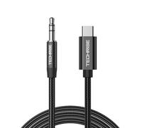 TechRise Aux to USB C DAC Cable, Hi-Fi Stereo Type C Aux Cord, Black, 2m