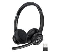 TechRise Bluetooth Headset Wireless Headset with Microphone Noise Canceling, 50H Playtime & Mute, Wireless Headphones with Mic Bluetooth 5.2 On-Ear Headphones for Trucker Cellphone Office Call Center