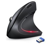 TechRise Ergonomic Mouse, 4800 DPI Wireless Vertical Mouse, 2.4G Optical Computer Mouse with 5 Adjustable DPI, Silent Mouse with 6 Ergo Buttons for PC/Laptop/Mac, Black
