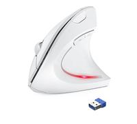 TechRise Ergonomic Mouse, 4800 DPI Wireless Vertical Mouse, 2.4G Optical Computer Mouse with 5 Adjustable DPI, Silent Mouse with 6 Ergo Buttons for PC/Laptop/Mac, White
