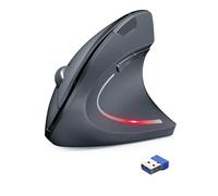 TechRise Ergonomic Mouse, 4800 DPI Wireless Vertical Mouse, 2.4G Optical Computer Mouse with 5 Adjustable DPI, Silent Mouse with 6 Ergo Buttons for PC/Laptop/Mac, Grey